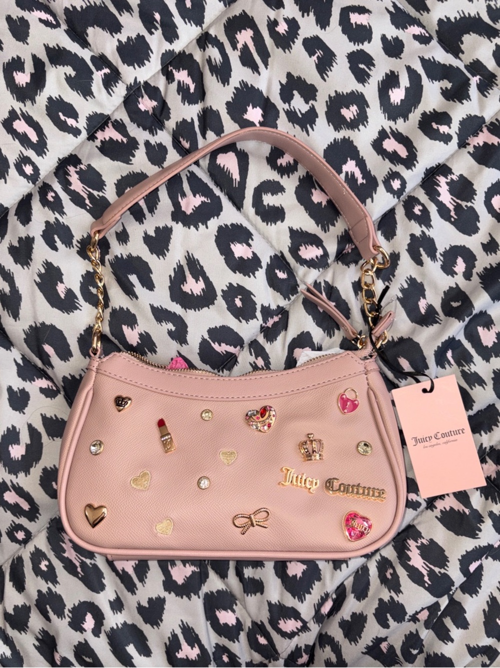 Juicy Couture Blush Pink Embellished Mini Shoulder Bag